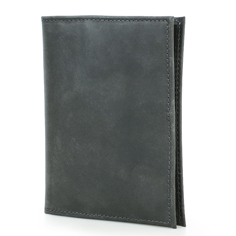 Black Angel Retro Crazy Horse Leather Swiping Men's Wallet