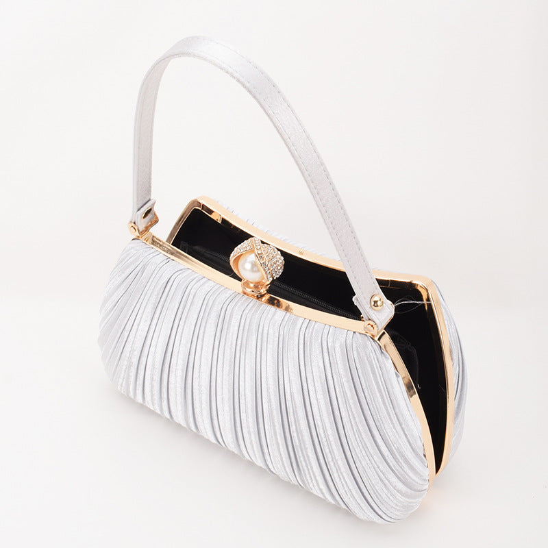 Women's Dinner Pleated Solid Color Simple Fashion Evening Bags