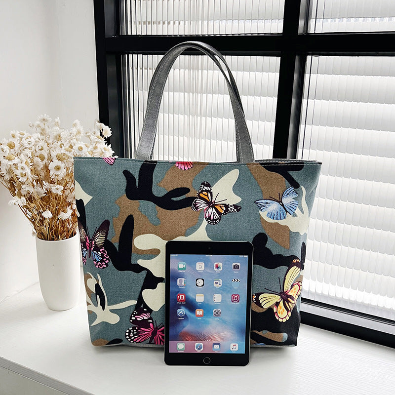 Women's Leisure Commute Canvas Printed Fashion Portable Bags