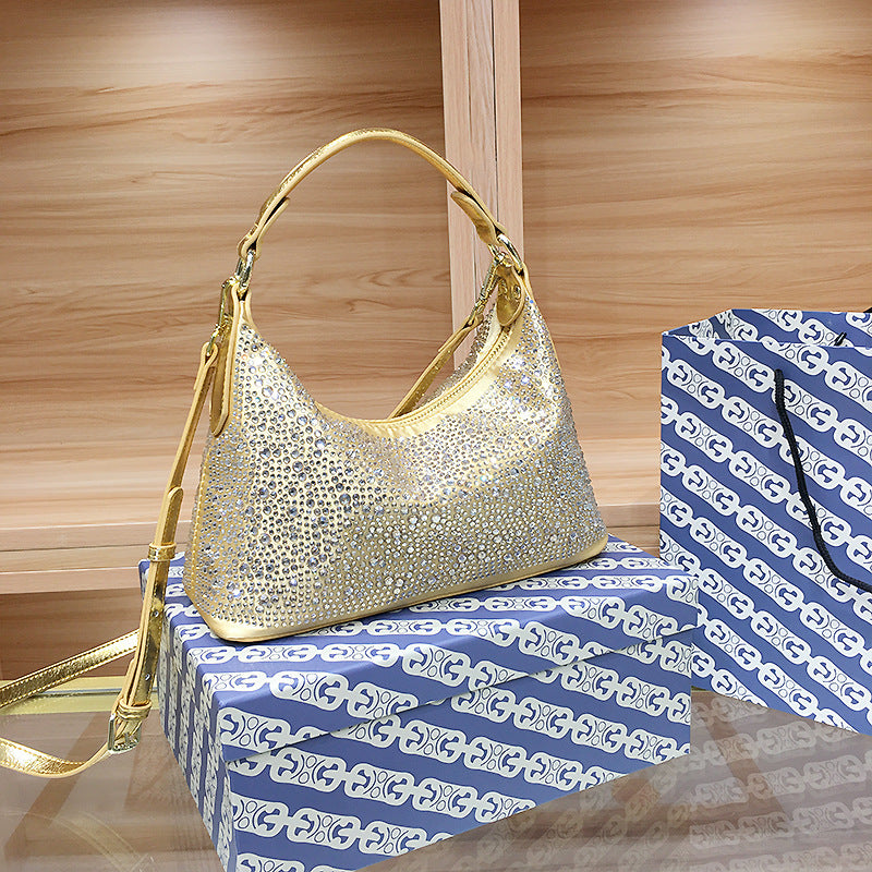 Women's High Sense Delicate Rhinestone Dinner Large Handbags