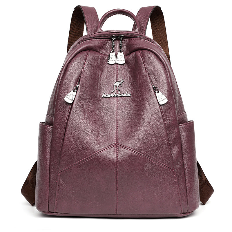 Women's & Men's & Can Be Used Version Fashion Soft Leather Backpacks