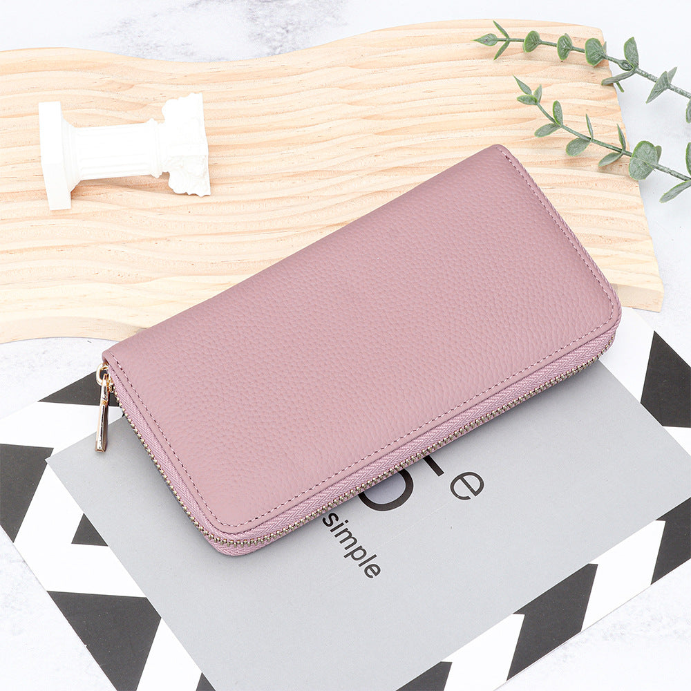 Women's & Men's & Pure Cowhide Long Clutch Large Ladies Wallets