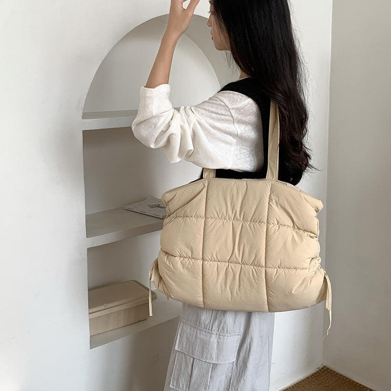 Winter Large Capacity Rhombus Feeding Cotton Bags