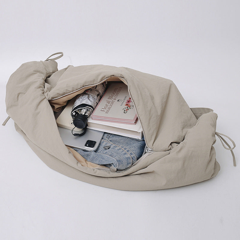 Women's Niche Pleated Crescent Hobo Simple Croissant Tote Bags