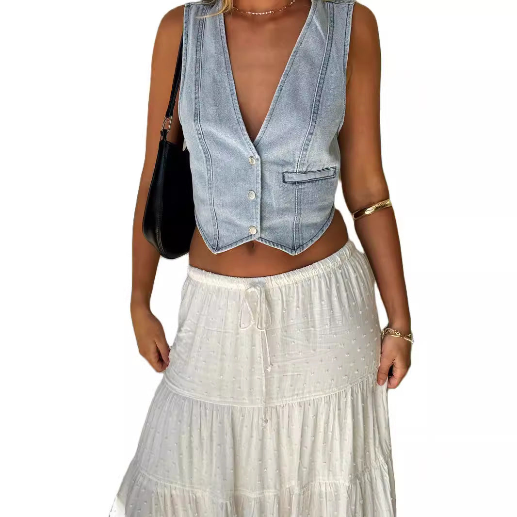 Women's Classic Fashion Casual Denim For Vests