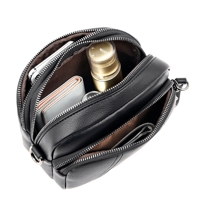 Leather Soft Female Fashion Round Large Crossbody Bags