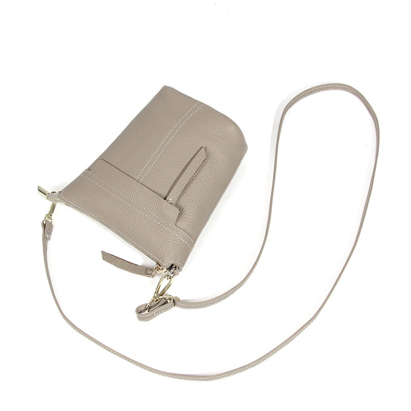 Women's Layer Cowhide Popular Leisure Large Capacity Simple Crossbody Bags