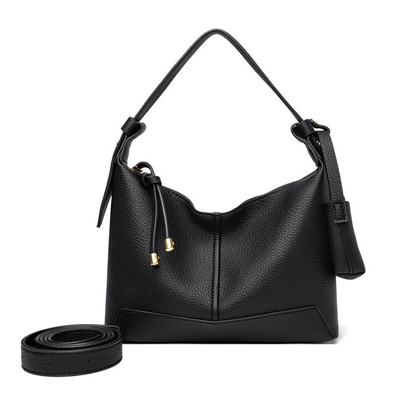 Fashion Litchi Pattern Soft Leather Niche Commuter Women's Messenger Bag