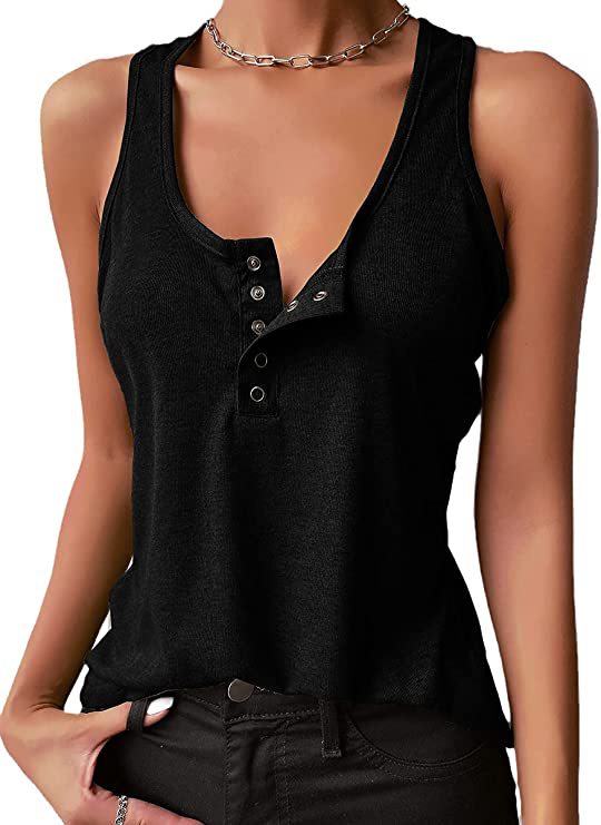 Women's Solid Color Sexy Inner Wear Outer Thread Snap Tops