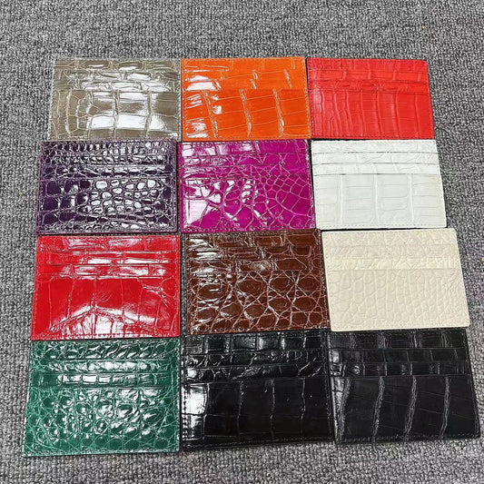 Women's & Men's & Crocodile Leather Fashion Multiple Slots Card Holder