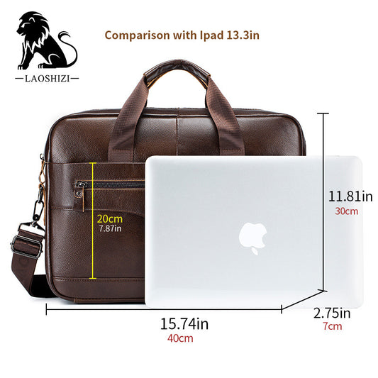 Men's Large Capacity Genuine Retro Top Layer Men's Briefcases