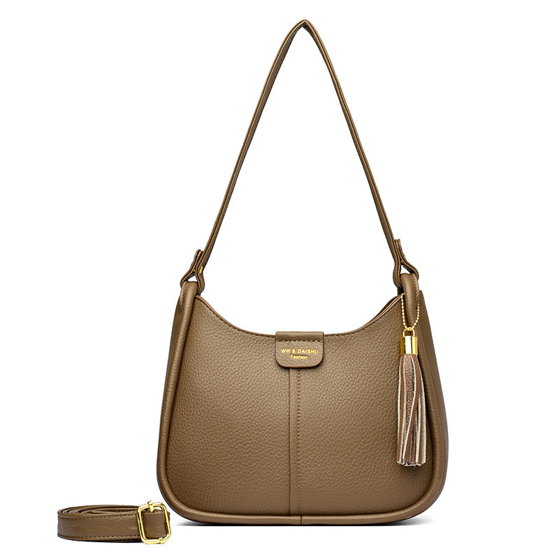 Women's Fashion Underarm Commute Texture Western Style Shoulder Bags