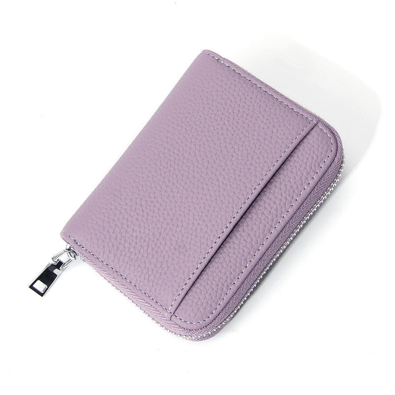 Women's First Layer Cowhide Short Leather Compartment Ladies Wallet