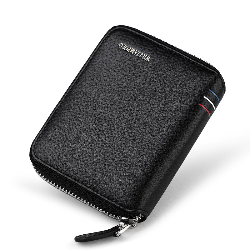 Men's Emperor Paul Zipper Genuine Leather Short Men's Wallet