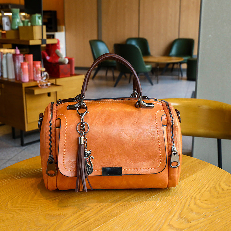 Women's Fashionable Versatile Cowhide Soft Leather Lightweight Shoulder Bags