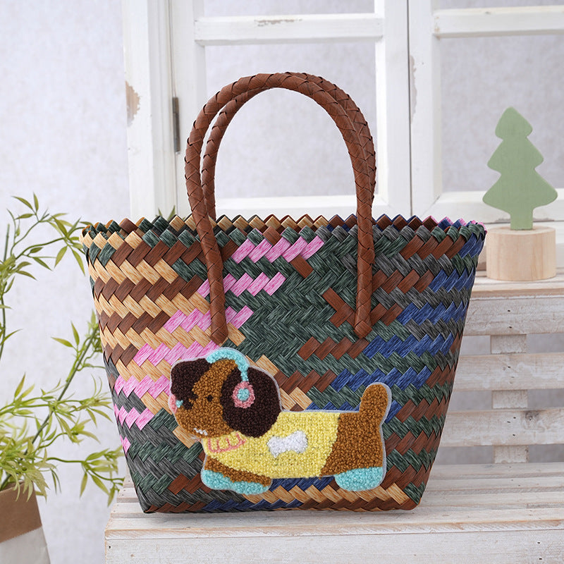 Women's Curtain Cloth Large Capacity Woven Gift Bags