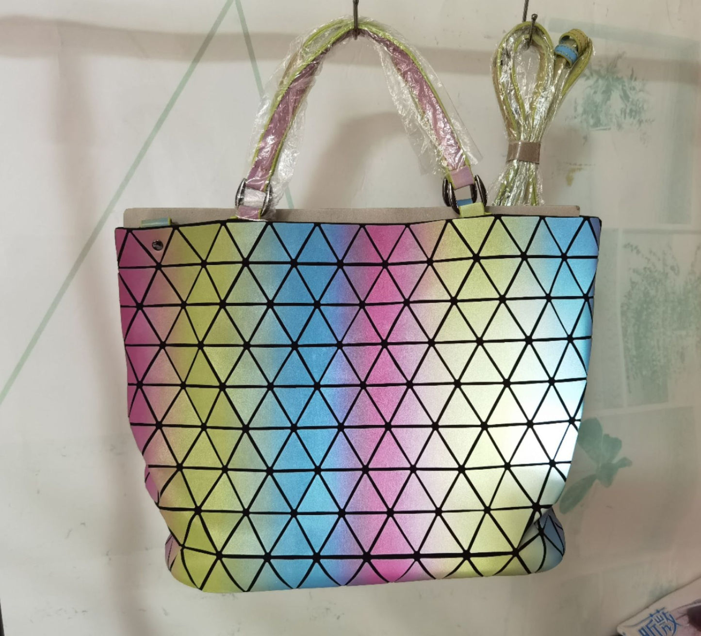 Women's Clearance Geometric Diamond Pattern Fashion Portable Special Bucket Bags