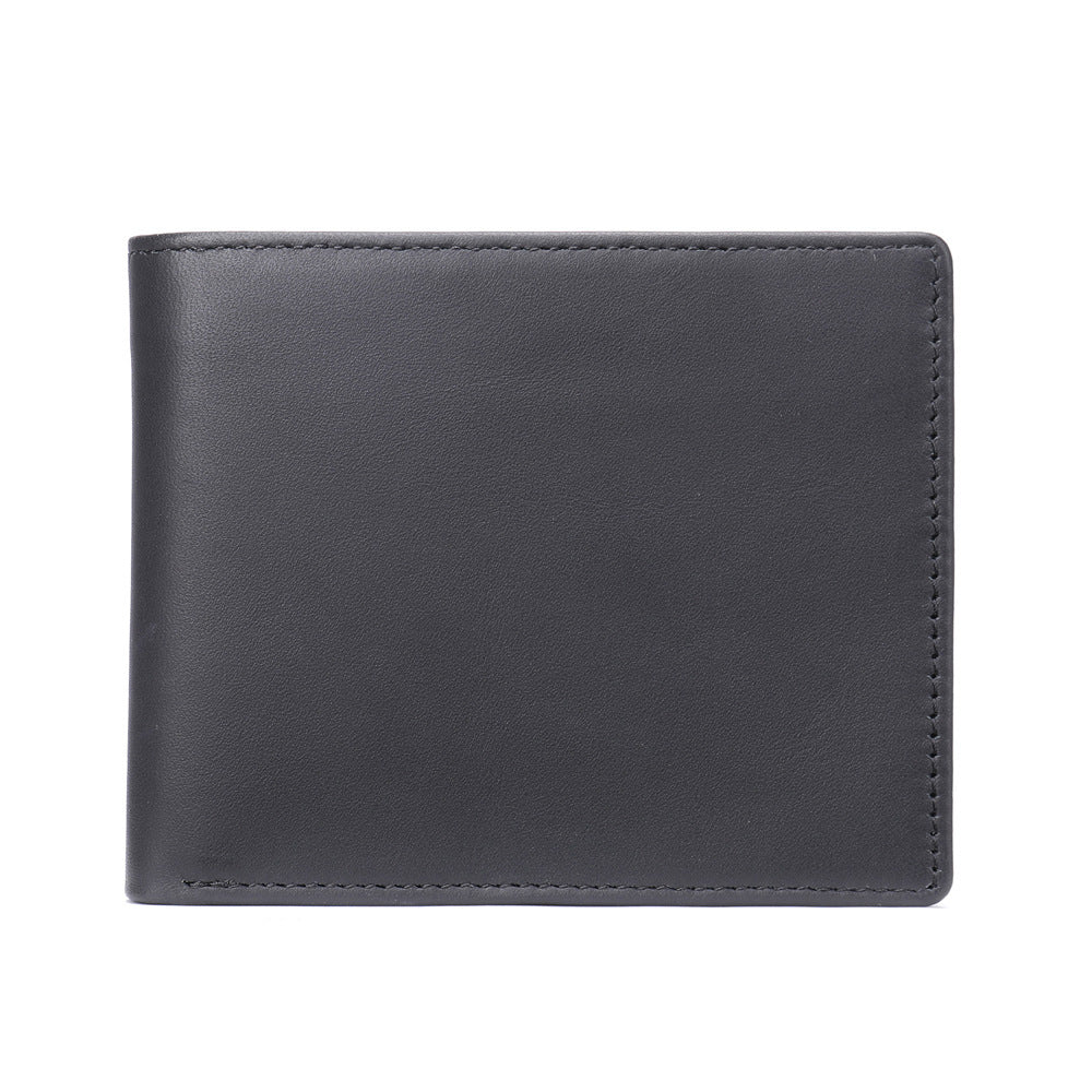 Men's Cowhide Genuine Leather Short Top Layer Men's Wallets