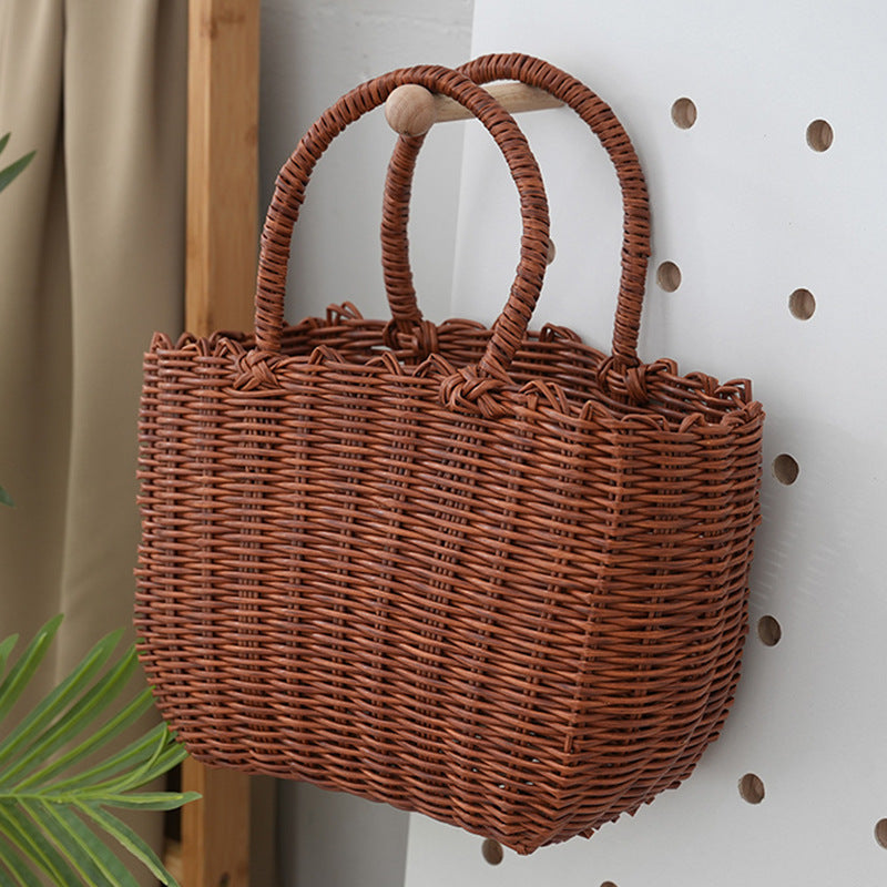 Women's Woven Large Capacity Totes Commuter Material Open Women's Handbag