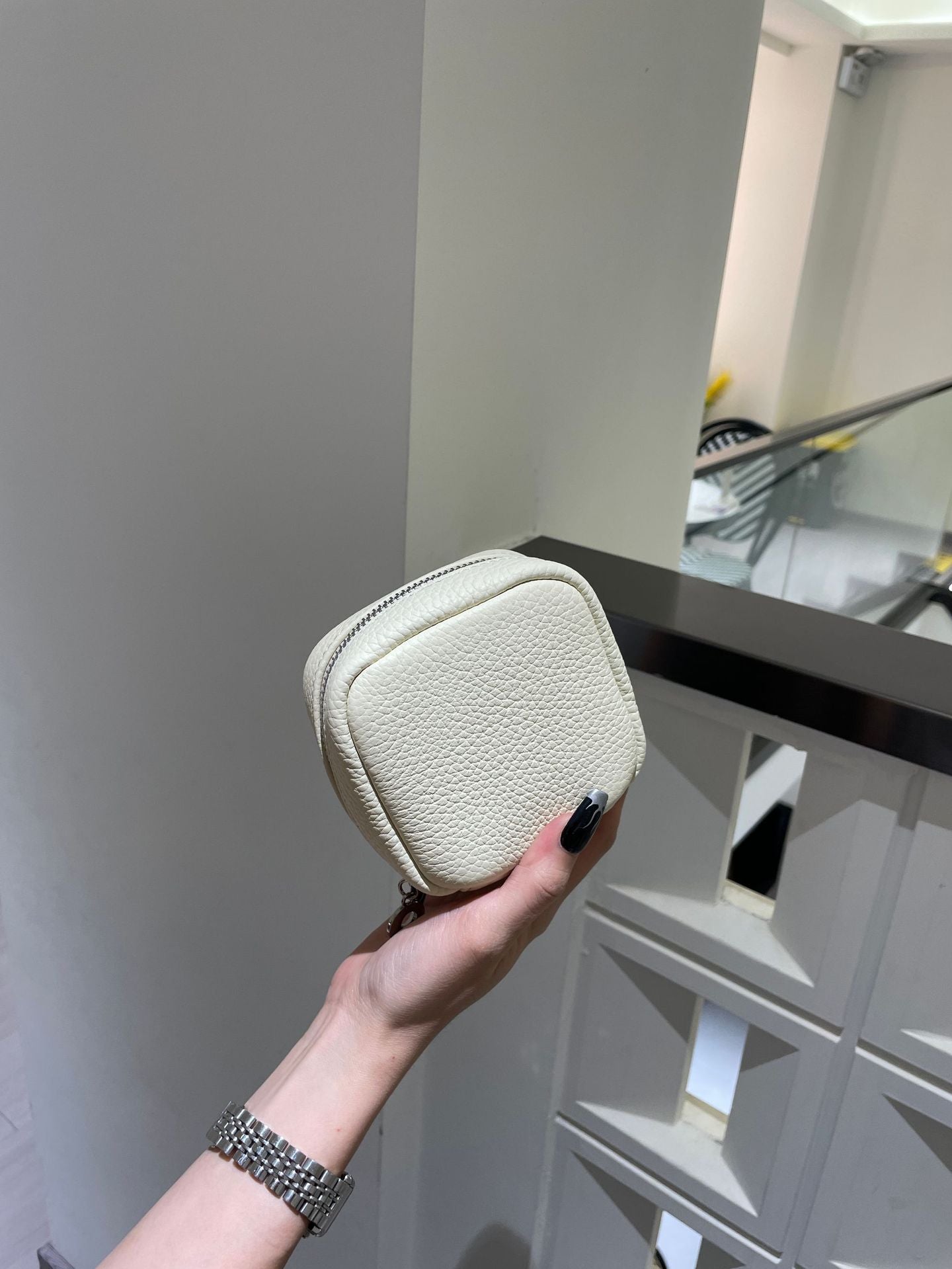 Top Layer Cowhide Halter Mini Storage Small Square Bags