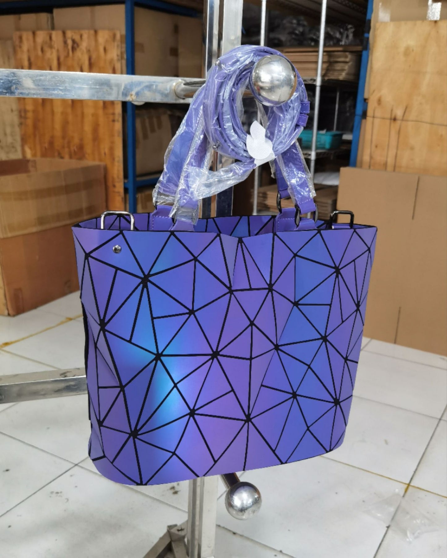 Women's Clearance Geometric Diamond Pattern Fashion Portable Special Bucket Bags