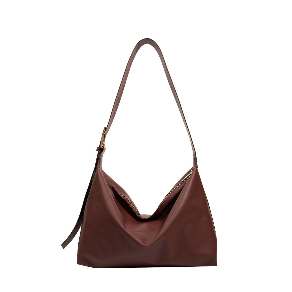 Women's Retro Solid Color Soft Texture Commuting Large Women's Shoulder Bag