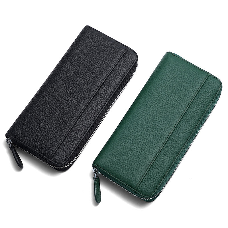 Women's & Men's & Genuine Leather Credit Long Clutch Purses