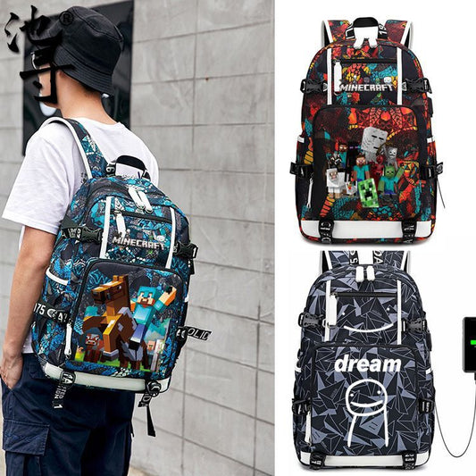 Men's Large Capacity Junior High My World Backpacks