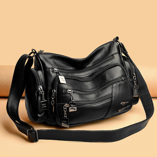 Women's Soft Leather Multifunctional Mother Large Capacity Crossbody Bags