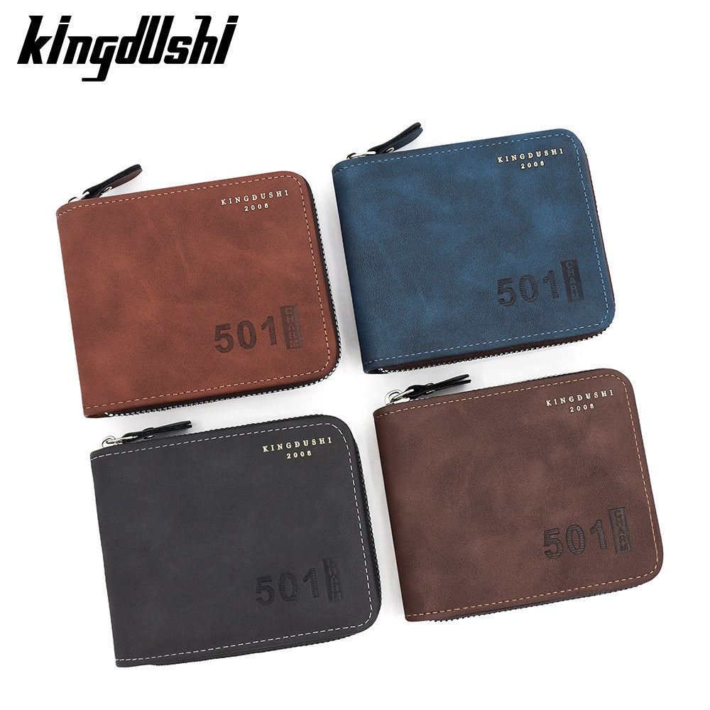 Men's Numbers Embossed Short Large Capacity Scarf Hinge Multi Men's Wallet