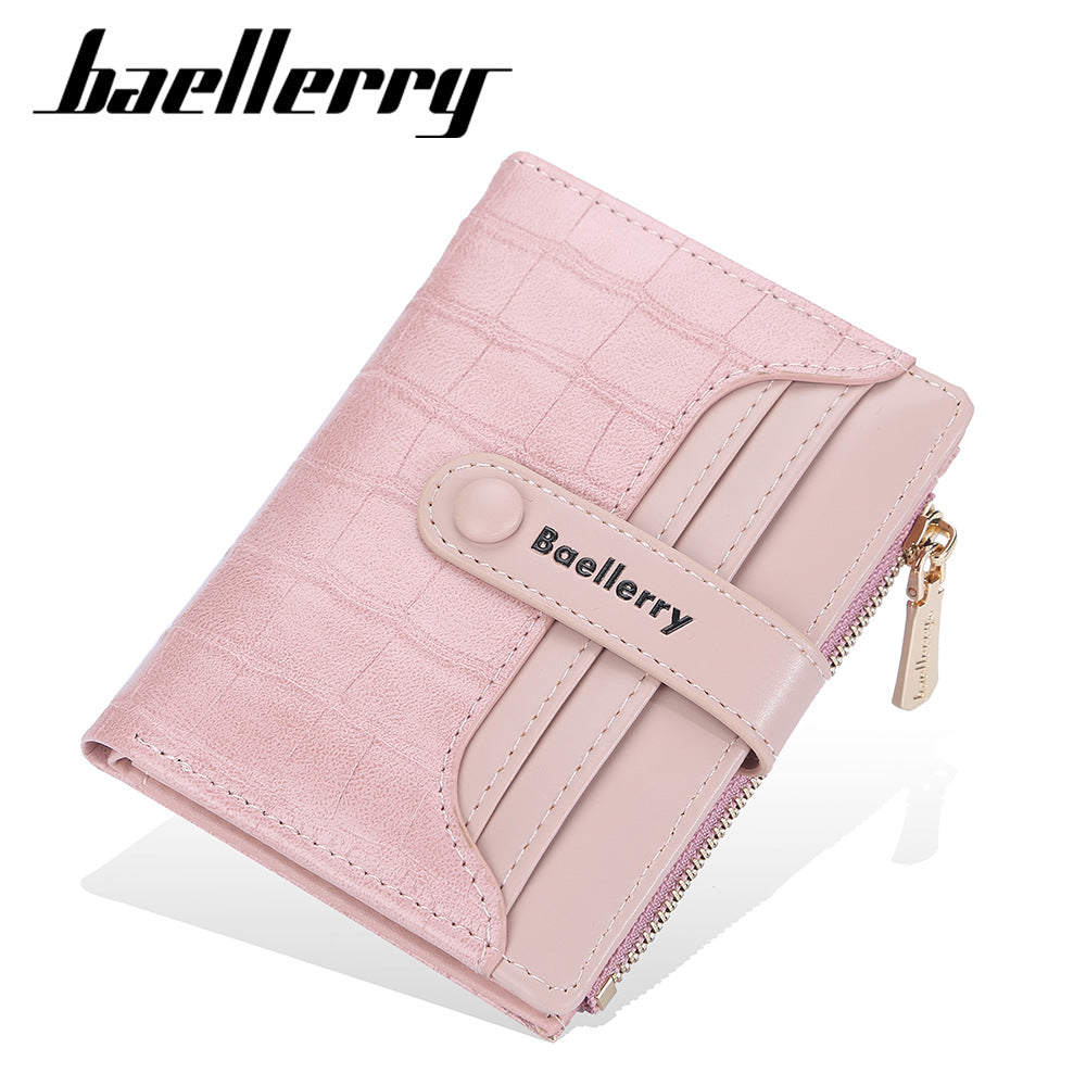 Women's Korean Style Fashion Short Multiple Slots Two Fold High Ladies Wallet