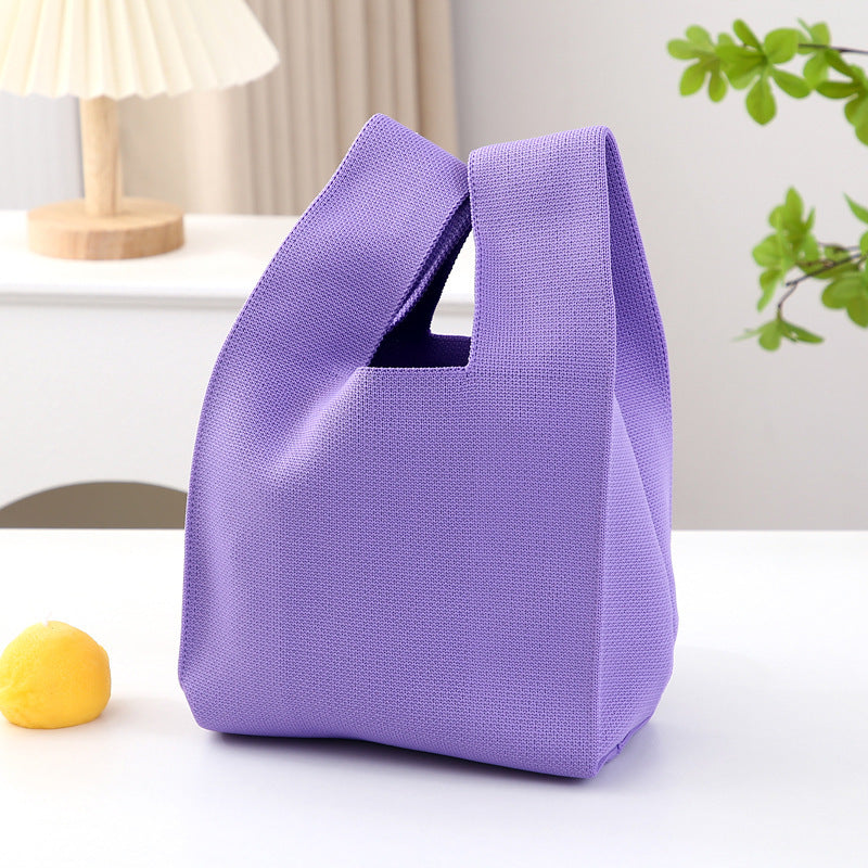 Candy Gift Simple Knitted Solid Color Handbags