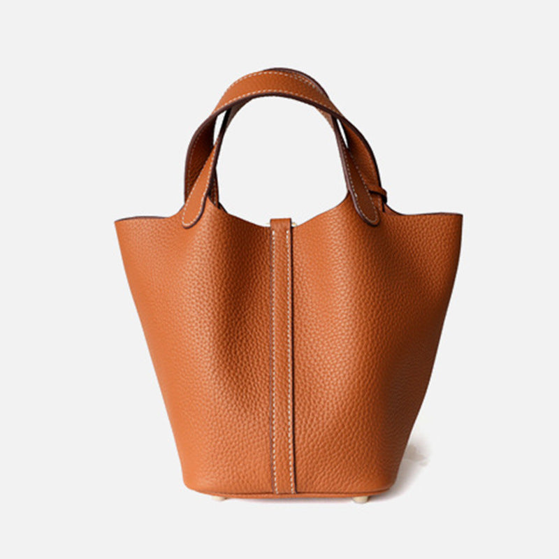Women's Large Capacity High-grade First Layer Cowhide Vegetable Women's Handbag