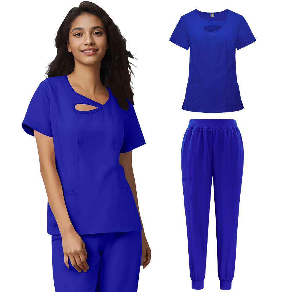 Women's Sexy Cutout Medical Uniforms Solid Color Uniform