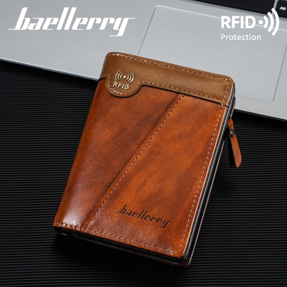 Men's Short Retro Swiping Business High-grade Zipper Coin Purses