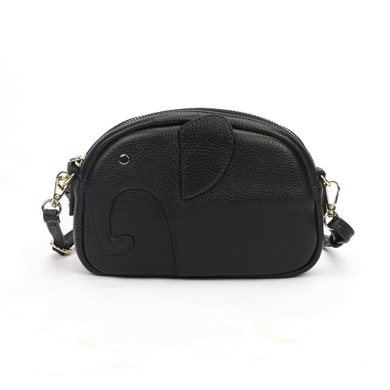 Women's Macaron Genuine Leather Creative Fashion Elephant Trendy Shoulder Bags