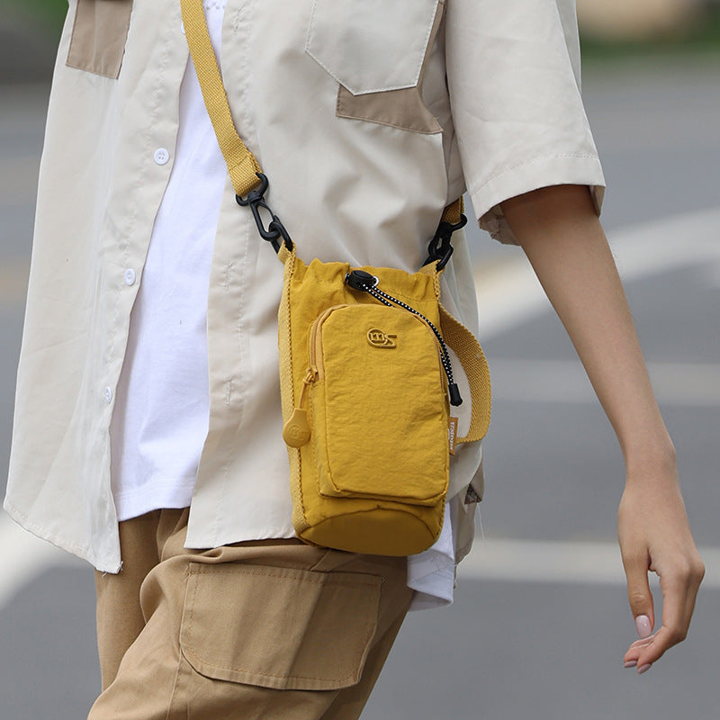 Korean Style Simple Fashion Drawstring Solid Shoulder Bags