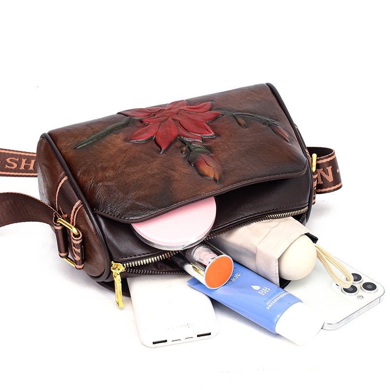 Women's Ethnic Style Retro Printed Mother Advanced Texture Crossbody Bags