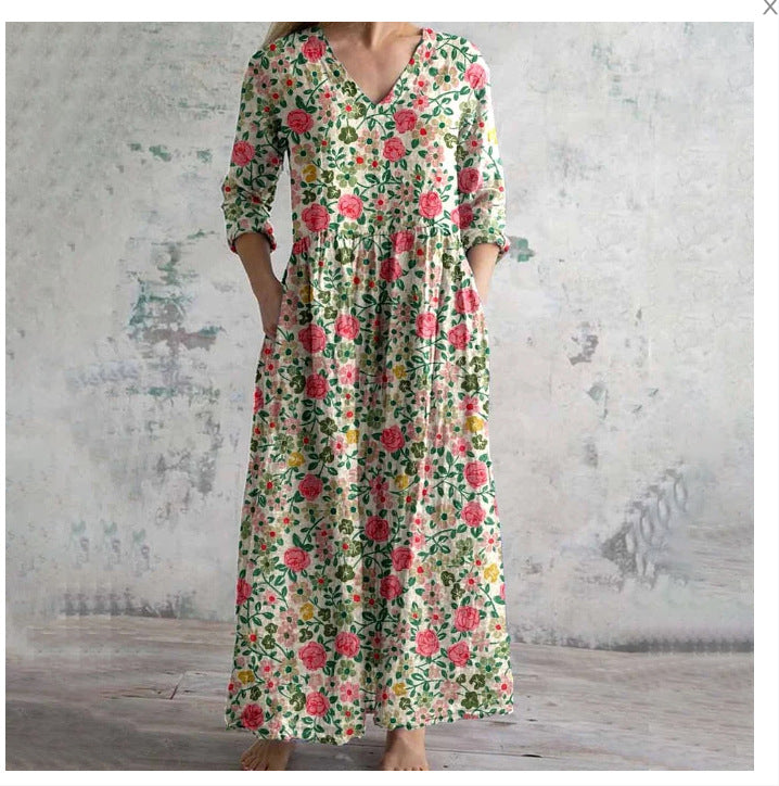Women's Printed Summer City Casual Loose Dress Dresses