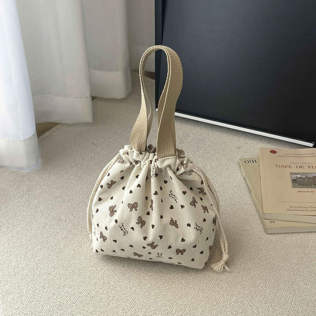 Corduroy Lovely Korean Style Portable Fashion Commuter Women's Shoulder Bag