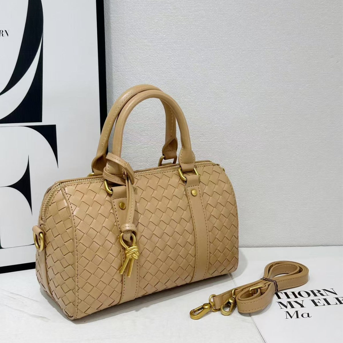 Versatile Women's Large Capacity Hand-woven Business Bags