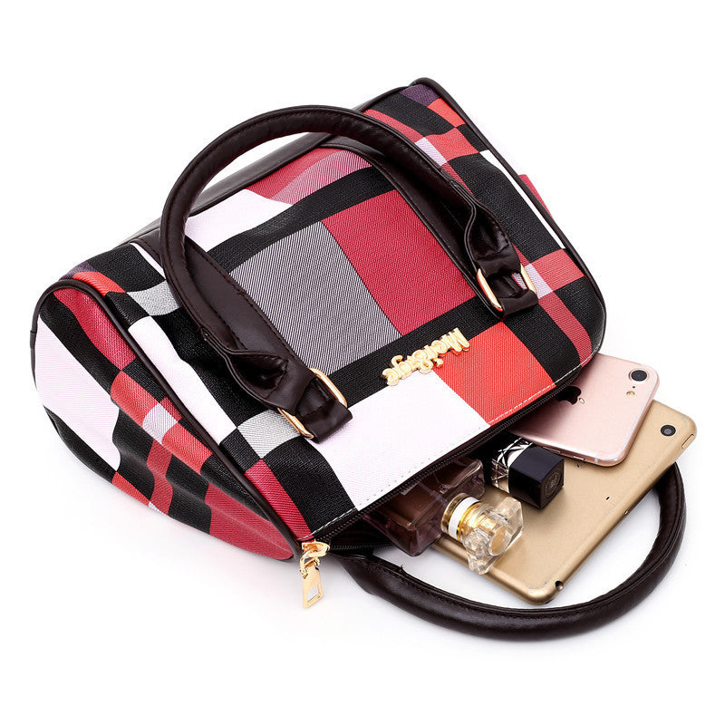 Women's Classy Fashion Check Korean Style Crossbody Bags