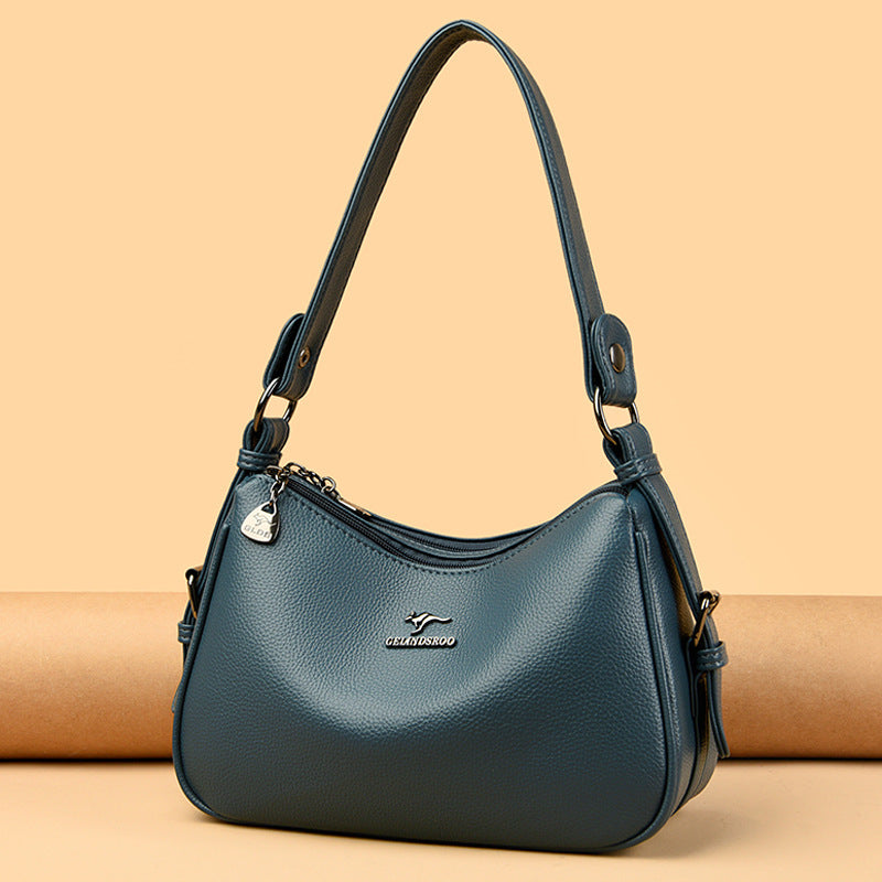 Women's Advanced Texture Soft Leather Underarm Large Capacity Commuter Bags