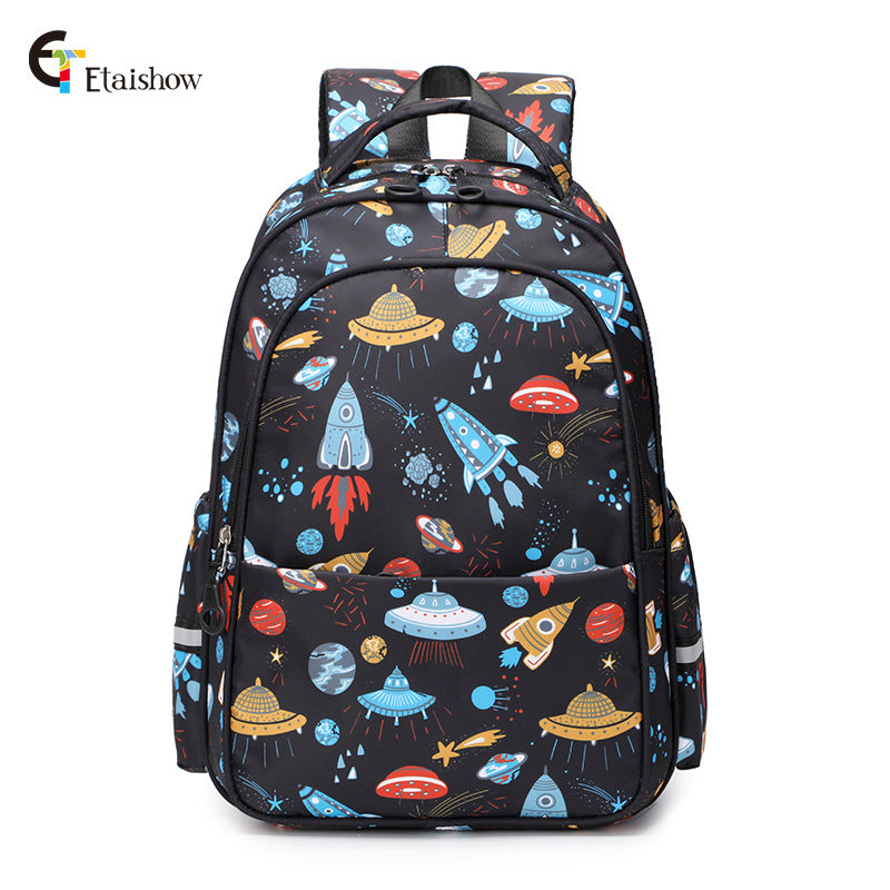 Male One Two Three Level Spacecraft Rocket Elementary School Students' Schoolbags