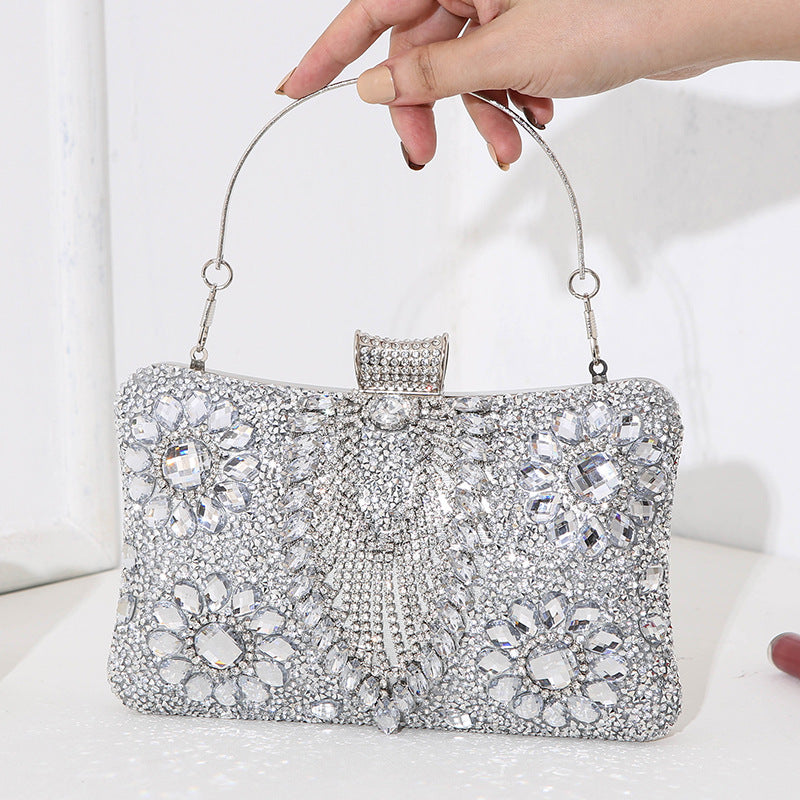 Versatile Women's Diamond Banquet Dress Portable Evening Bags