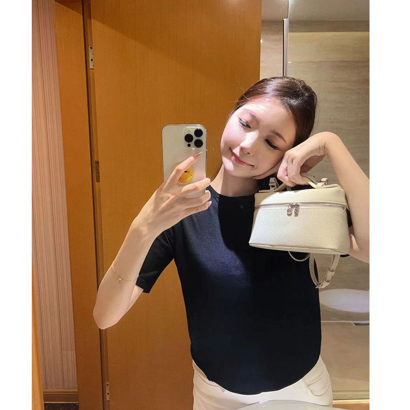 Version Lunch Box Cattlehide Leather Fashion Crossbody Bags