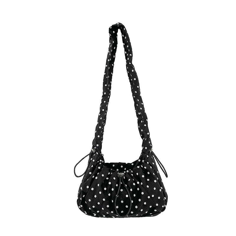 Women's Style Artistic Polka Dot Nylon Underarm Fresh Large Capacity Commuter Women's Shoulder Bag
