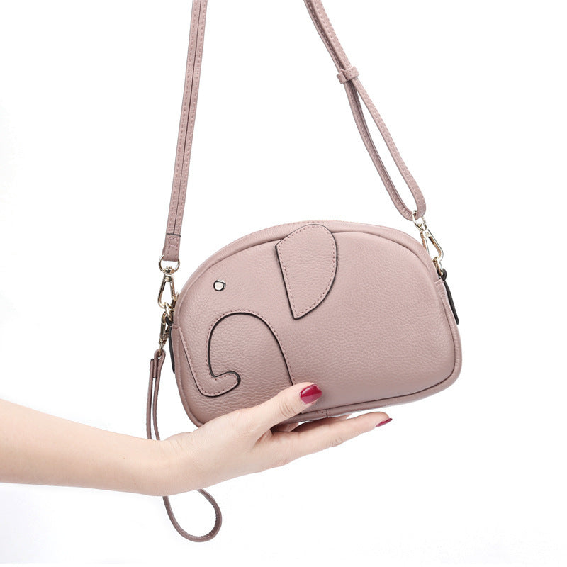 Women's Macaron Genuine Leather Creative Fashion Elephant Trendy Shoulder Bags