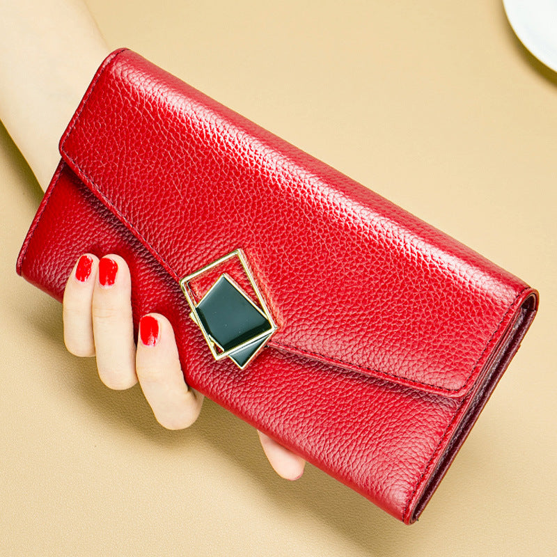 Women's Yellow Soft Clutch Large Capacity Multiple Ladies Wallet