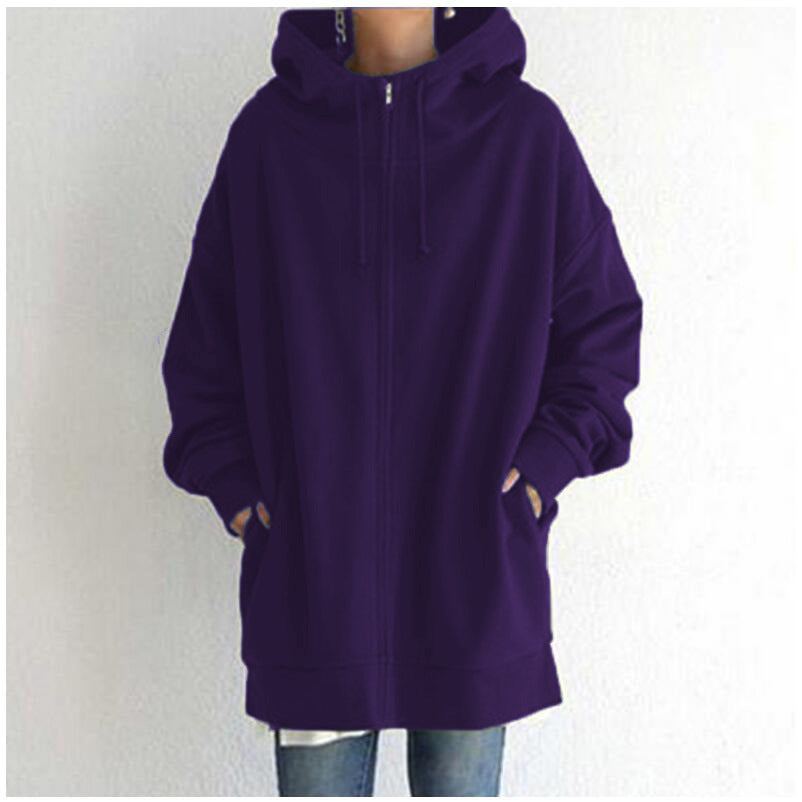 Personality Street Hoodies Zipper Hooded Long Sweaters